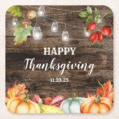 感謝祭 スクエアペーパーコースター (正面)