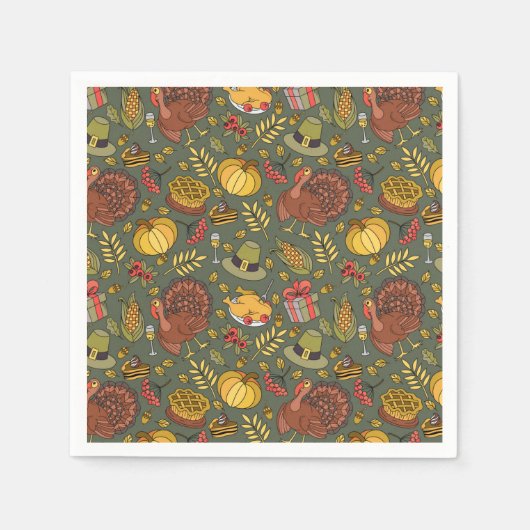 感謝祭 スタンダードカクテルナプキン (正面)