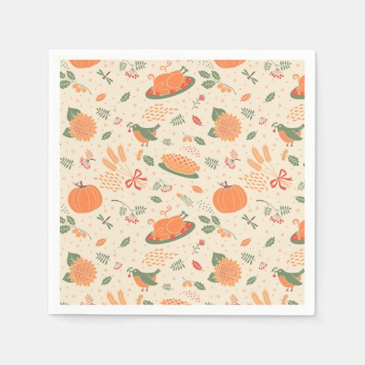 感謝祭 スタンダードカクテルナプキン (正面)