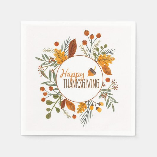 感謝祭 スタンダードカクテルナプキン (正面)