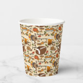 感謝祭，トルコ，サッカービールパンプキンパイパ 紙コップ (裏面)