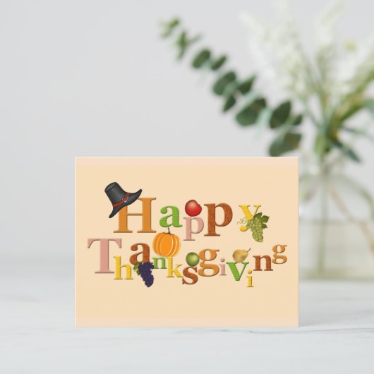 感謝祭 ハッピーデザイン ポストカード (スタンド正面)