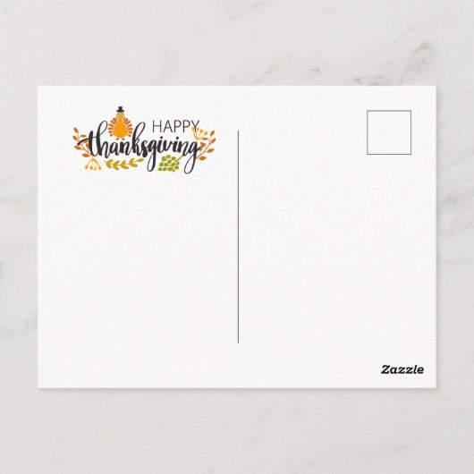 感謝祭 ハッピーデザイン ポストカード (裏面)