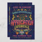 感謝祭 バンド レトロ 70年代 コンサート チケット テーマ 招待状 (正面/裏面)