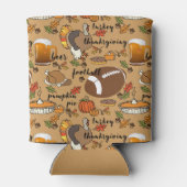 感謝祭，ビール，トルコ&サッカーデザイン 缶クーラー (裏面)