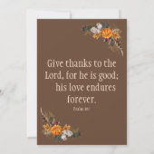 感謝祭+フェローシップ教会招待状 招待状 (裏面)