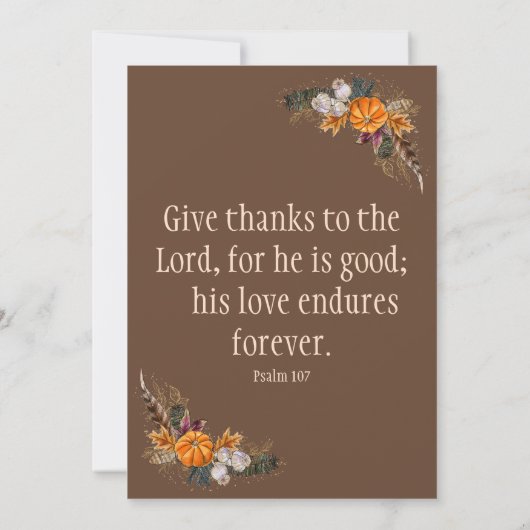 感謝祭+フェローシップ教会招待状 招待状 (裏面)