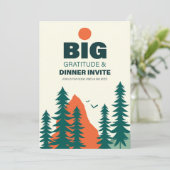 感謝祭/フレンドギビング ディナー招待カード セーブザデート (スタンド正面)