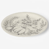 感謝祭 ペーパープレート (アングル)