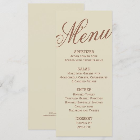 感謝祭 メニュー (正面/裏面)