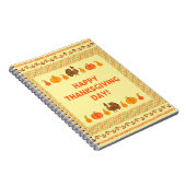 感謝祭：レトロ刺繍カードデザイン。 ノートブック (右側)