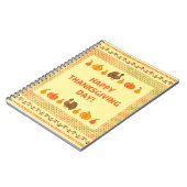 感謝祭：レトロ刺繍カードデザイン。 ノートブック (左側)