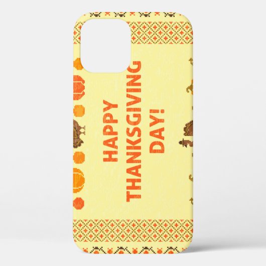 感謝祭：レトロ刺繍カードデザイン。 Case-Mate iPhoneケース (裏面)