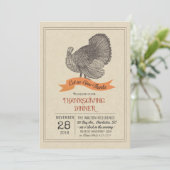 感謝祭 ヴィンテージ ターキー ご招待 招待状 (スタンド正面)