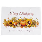 感謝祭 ヴィンテージ パンプキン カスタム パーティー ラージペーパーバッグ (裏面)