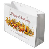 感謝祭 ヴィンテージ パンプキン カスタム パーティー ラージペーパーバッグ (裏面アングル)