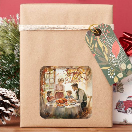 感謝祭 – 単賛美に スクエアシール (クリスマス)