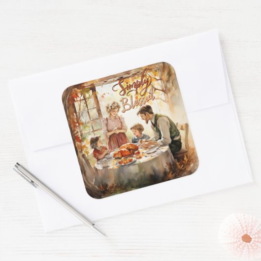 感謝祭 – 単賛美に スクエアシール (封筒)