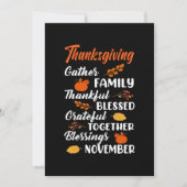 感謝祭 家族と集まる 招待状 (正面)