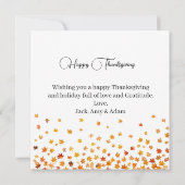 感謝祭| 家族の感謝状の写真カード サンキューカード (裏面)