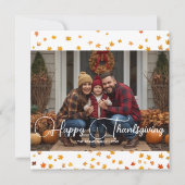 感謝祭| 家族の感謝状の写真カード サンキューカード (正面)