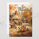 感謝祭 – 常に感謝する シーズンカード (正面/裏面)