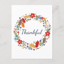 感謝祭 感謝の秋のリース ホリデー グリーティング ポストカード