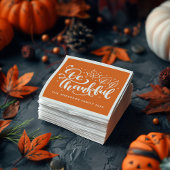 感謝祭 感謝の言葉 ハーベスト オレンジ スタンダードカクテルナプキン