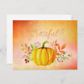 感謝祭「感謝」の水彩 シーズンポストカード (正面/裏面)