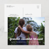 感謝祭 感謝 幸せな写真 ポストカード (正面/裏面)