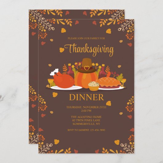 感謝祭 招待状 (正面/裏面)