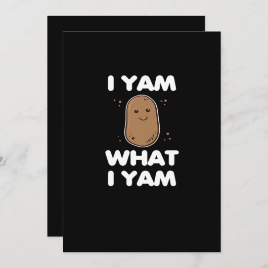 感謝祭 私はヤム ヤム おもしろい秋のクラシック シーズンカード (正面/裏面)