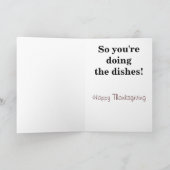 感謝祭「私は料理」グリーティングカード シーズンカード (内部)