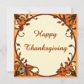 感謝祭/秋のフレームの挨拶/招待状 招待状 (正面)