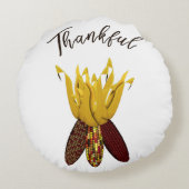 感謝祭 – 秋カラフルインディアンコーン ラウンドクッション (裏面)