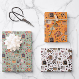 感謝祭&秋ラッピング紙3シーファンキート ラッピングペーパーシート