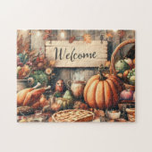 感謝祭/秋/秋/ヴィンテージ ジグソーパズル (横)
