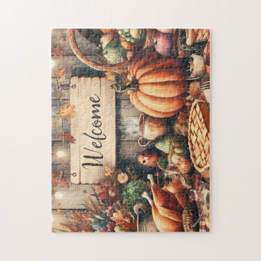 感謝祭/秋/秋/ヴィンテージ ジグソーパズル (縦)