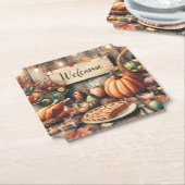 感謝祭/秋/秋/ヴィンテージ ペーパーコースター (アングル)