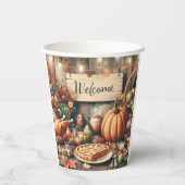 感謝祭/秋/秋/ヴィンテージ 紙コップ (裏面)