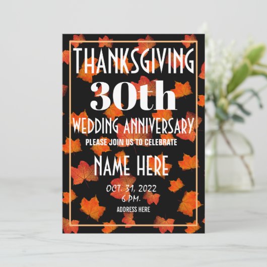 感謝祭 結婚記念日 招待状 (スタンド正面)