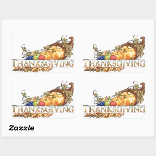 感謝祭 長方形シール (シート)