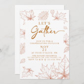 感謝祭、集まろう、感謝祭の夕食  招待状 (正面/裏面)