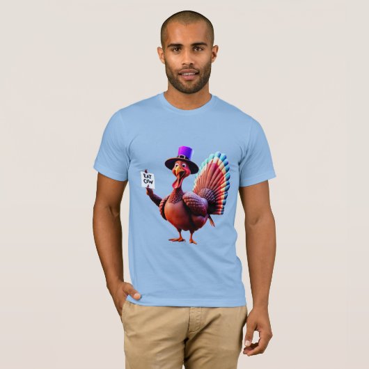 感謝祭「食べ牛」トルコ Tシャツ (正面フル)
