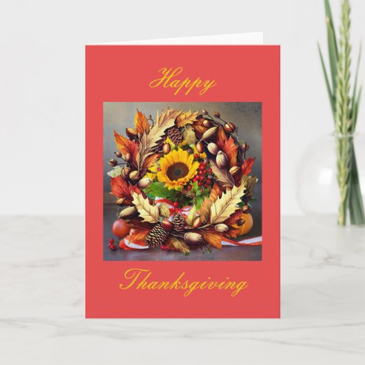感謝祭、5" x 7"折り畳みグリーティングカード カード (正面)