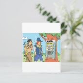 感謝祭/ATM/金融/銀行券ギフト シーズンポストカード (スタンド正面)