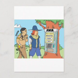 感謝祭/ATM/金融/銀行券ギフト シーズンポストカード