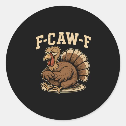 感謝祭 F 鳥 F 七面鳥 おもしろ Fcawf ゴボゴボ Fca ラウンドシール (正面)