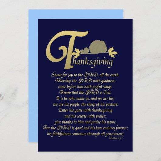 感謝祭 – Psalm 100 シーズンカード (正面/裏面)