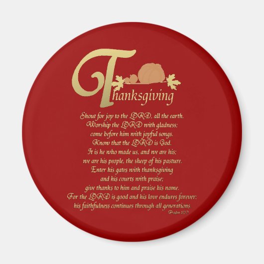 感謝祭 – Psalm 100 マグネット (正面)